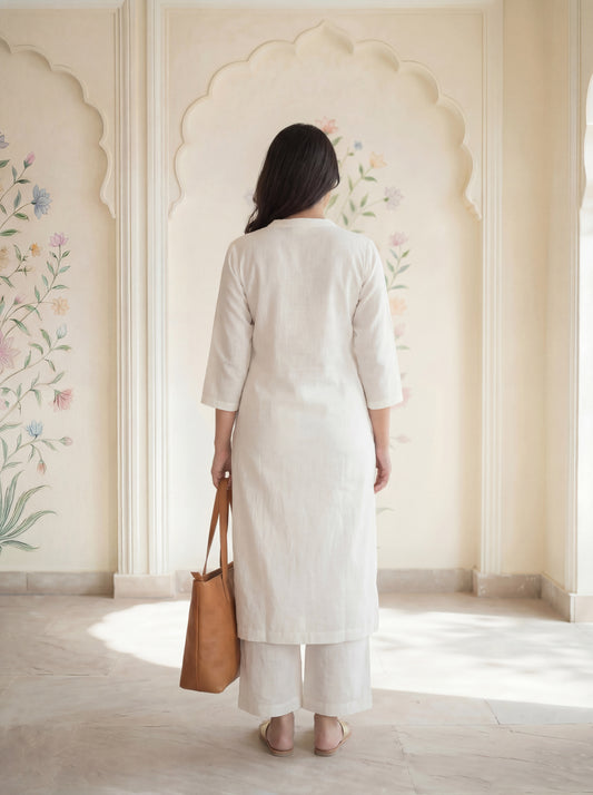 White Reva Kurta Set