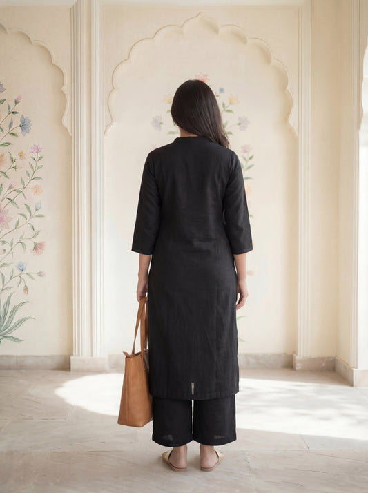 Black Reva Kurta Set
