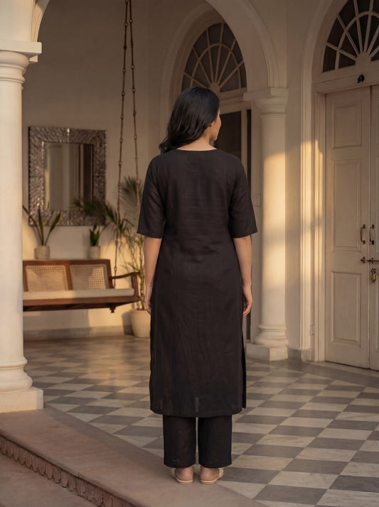 Black Ziya Kurta Set