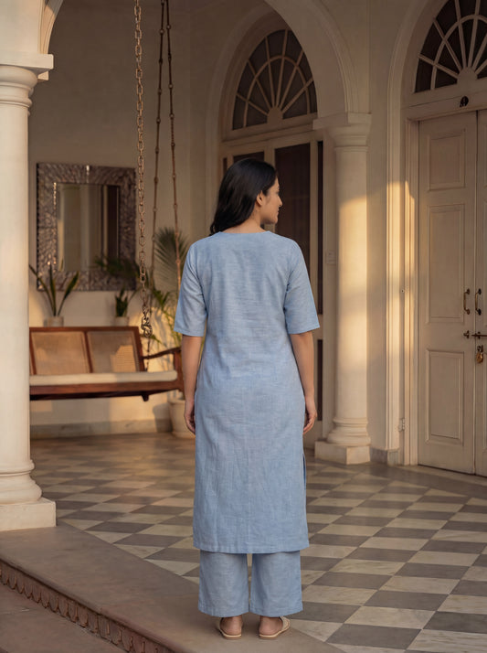Powder Blue Ziya Kurta Set