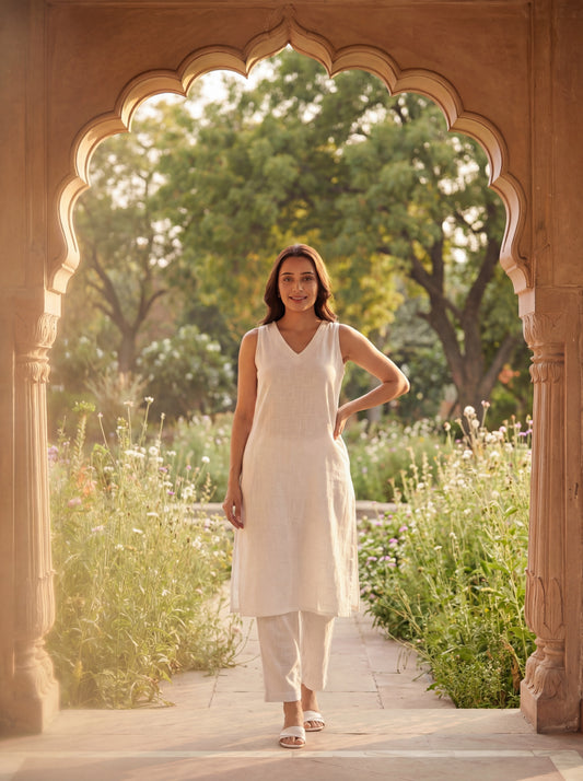 White Abhish Kurta Set