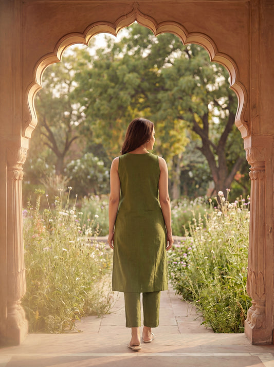 Olive Abhish Kurta Set