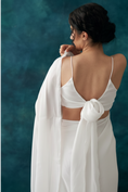 Load image into Gallery viewer, White Fooljhadi Sari Set
