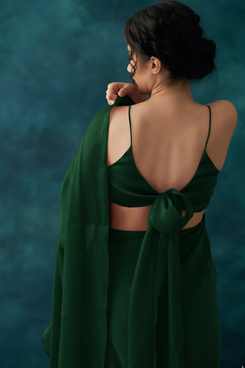 Green Fooljhadi Sari Set